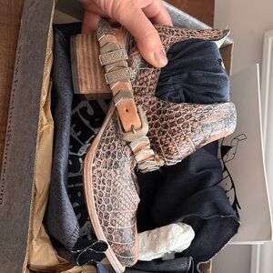 Freebird Snakeskin Ankle Boots with Buckle